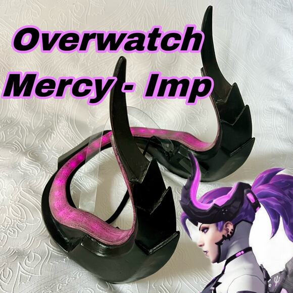 Imp Mercy Overwatch Light Up Horns Cosplay Costume Accessories Purple main image 11
